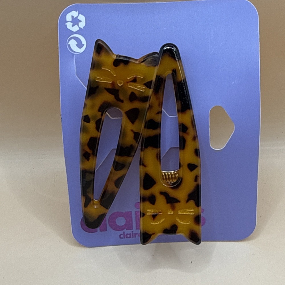 Claire's Cat Animal Print Mini Clips Jaws